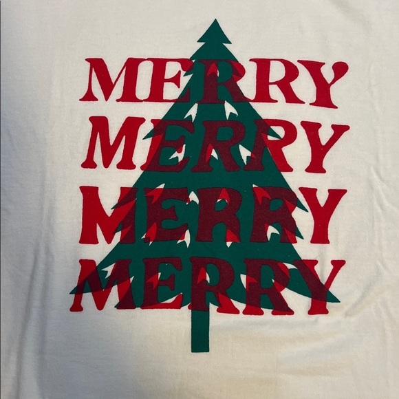 Women's Old Navy Christmas "Merry Merry Merry" T-Shirt Size M - Picture 2 of 5